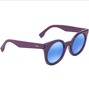 Fendi Violet Frame Sunglasses with Azure Lenses